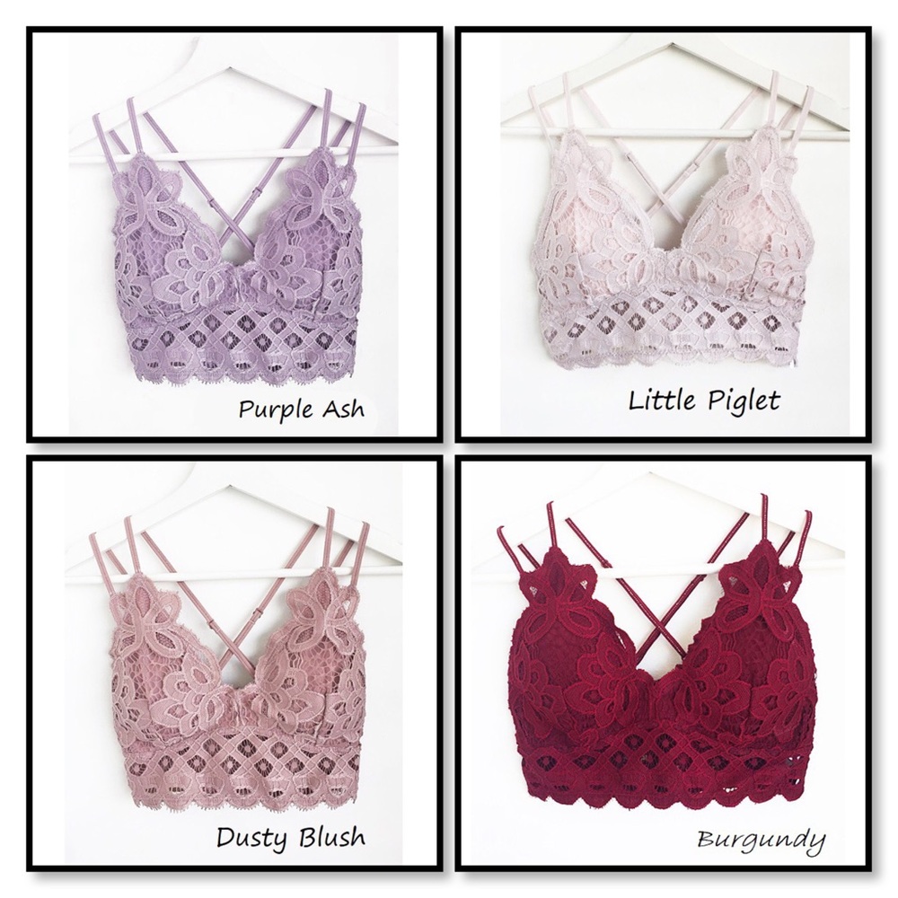 Anemone Little Piglet Boho Lace Stretchy Bralette - Picture 5 of 7